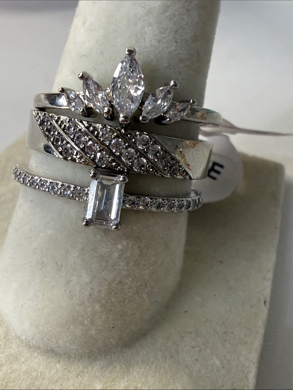 Bundle!! Silver CZ Stackable Rings - Women Jewelry
